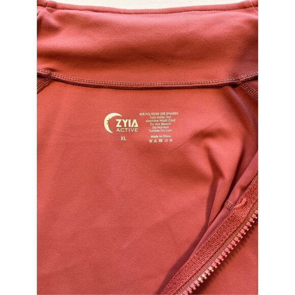 Zyia Active 1/2 Zip LongSleeve Pocket Pullover Salmon Pink Size Extra Large NWOT - Picture 3 of 7
